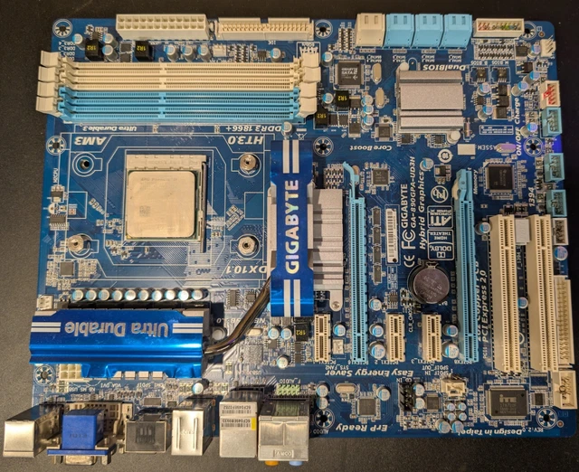 ★GIGABYTE GA-890GPA-UD3H マザーボード＋CPU:AMD Phenom II X4 910e Quad-Core 2.6GHz★ SocketAM3・USB 3.0搭載・AMD 880Gチップセット搭載GIGABYTE GA