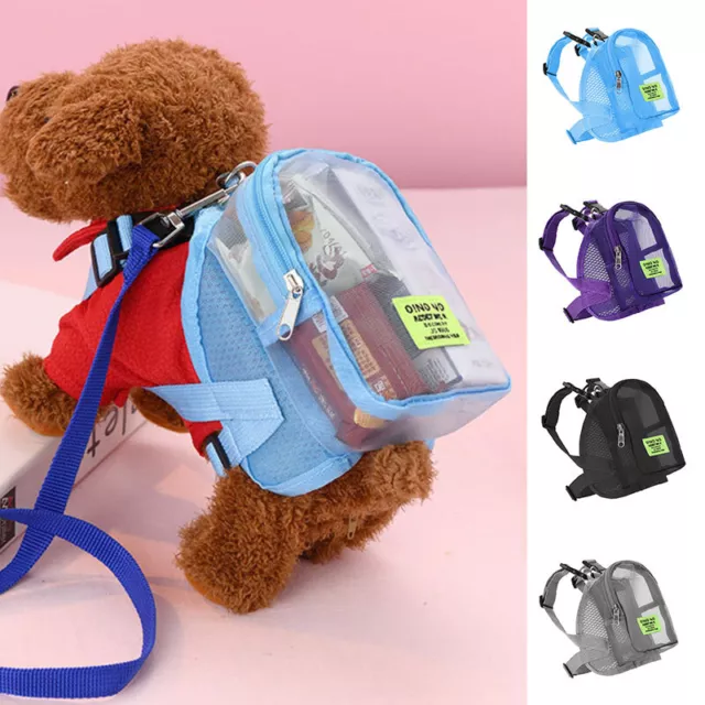 Pet Dog Backpack Dogs Harness Storage Bag Traction Cute Rucksack for Pet Dog