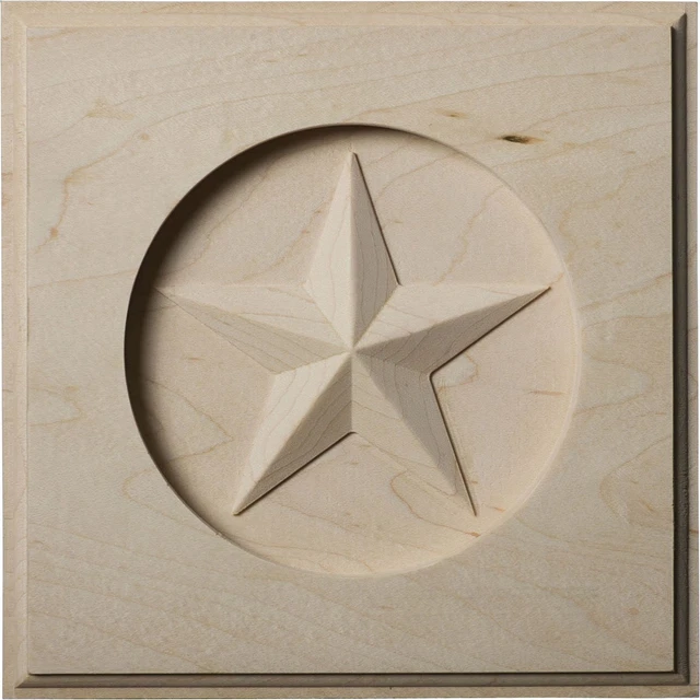 ROS06X06AUCH-CASE-4 Austin Star Rosette, 6"W x 6"H x 1"P, Cherry, 4 Pack