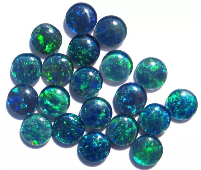 20 Natural Australian Opal Triplets 5mm rounds multicolours Natural Opal (2066)