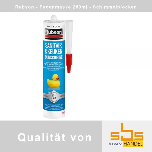 Sanitärsilikon, Feuchtraumsilikon Rubson Fugenmasse weiß 280ml - Schimmelblocker