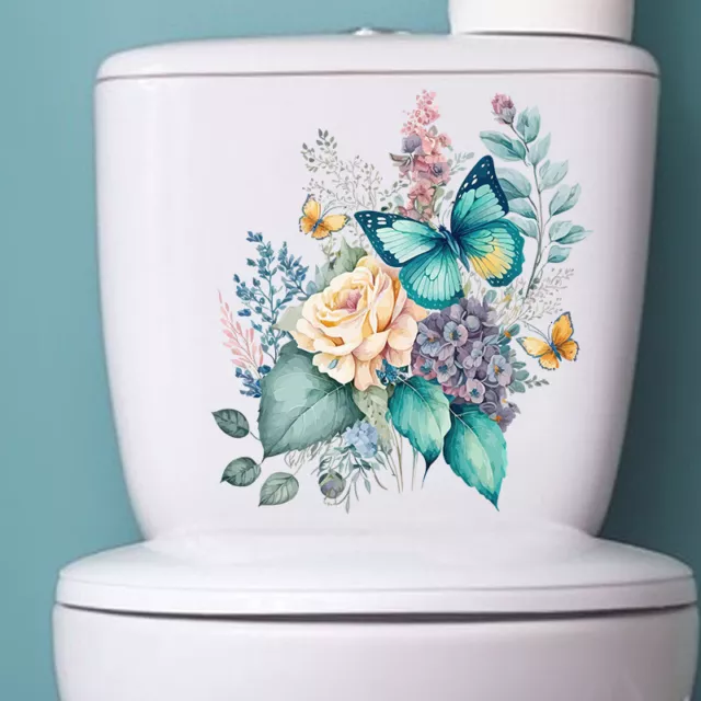 Watercolor Plant Wall Sticker Bathroom Toilet Sticker WC Self Adhesive SN❤