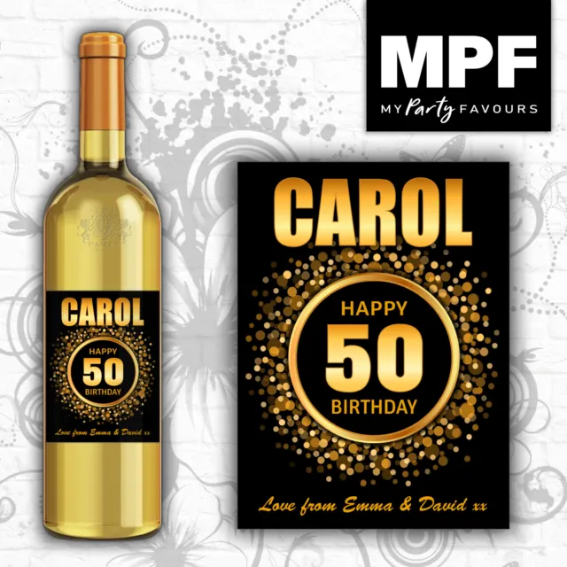 Personalised Birthday Wine Bottle Label 18th 21st 30th 40th 50th 60th G1