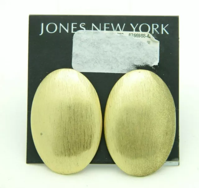 Jones New York Textured Gold Tone Large Oval Post Earrings Nickel Free