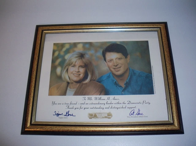 Al Gore & Tipper Gore Framed 8x10 Campaign Photo