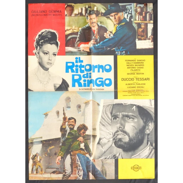 MANIFESTO IL RITORNO DI RINGO giuliano gemma duccio tessari sancho S02 ...