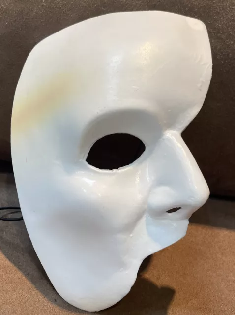 Phantom Of The Opera Half Face White Mardi Gras Adult Masquerade Costume Mask