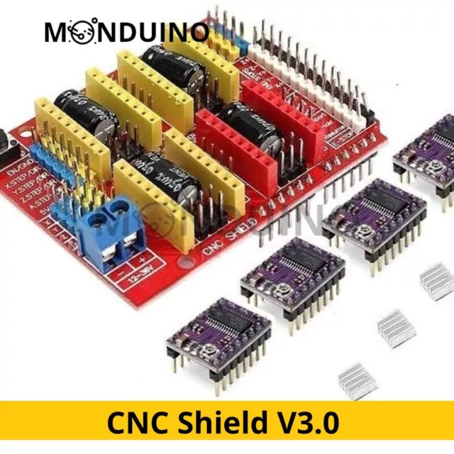 CNC Shield V3.0 & Kit Pilote pour imprimante 3D A4988 &DRV8825 Arduino