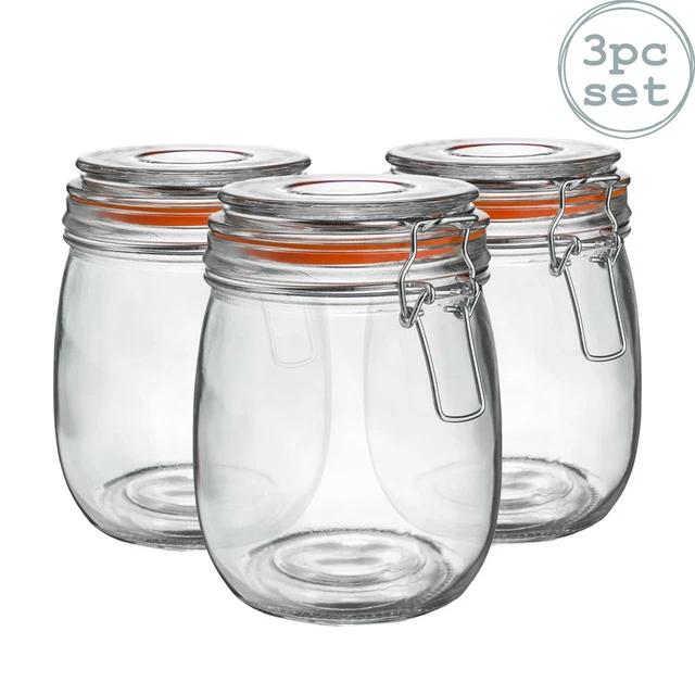 Verre de stockage / alimentaire Preserve PrÃÂ©server Jar Top Clips - 750ml - x3