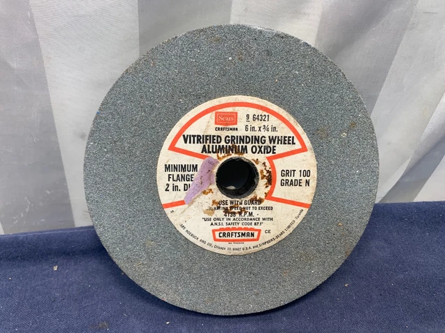 Sears Craftsman 964321 6'X3/4" Vitrified Grinding Wheel Aluminum Oxide 100 Grit