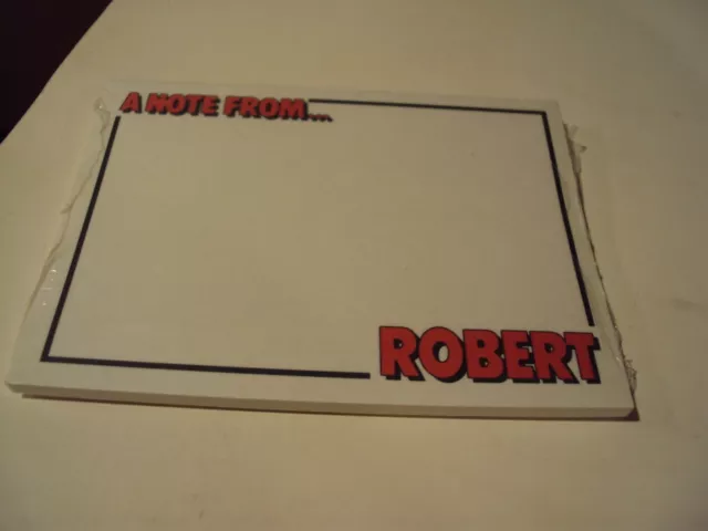 Vintage Post it notes Personalized 1989 Made in USA "Robert" Sealed NOS