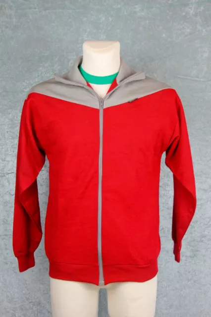 TRUE VINTAGE DDR Sportjacke Champion g 48 rot-grau Trainingsjacke Jacke jacket