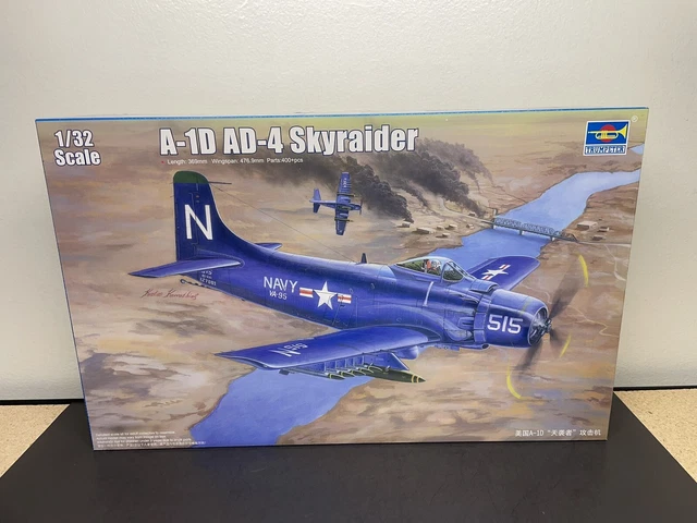 US STORE Trumpeter TR02252 1/32 A-1D AD-4 Skyraider Plastic Model Kit NO DECALS!