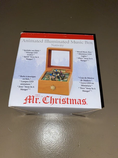 MR. CHRISTMAS ANIMATED Illuminated Wood Music Box Nativity £18.77 ...