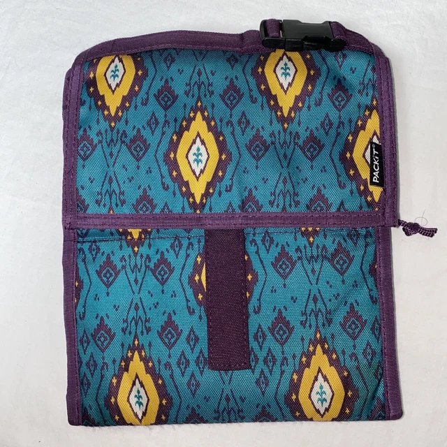 PackIt Freezable Lunch Bag Built In Ice Packs Foldable Roll Up tribal print PackIt Freezable Lunch Bag Built In Ice Packs Foldable Roll Up tribal print