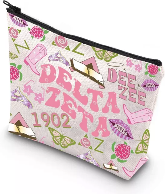 Makeup Bag Gift Set Sorority Sisterhood Zipper Bag Travel Bag *DELTA ZETA*