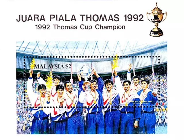 Malaysia 1992 Thomas Cup Gewinner / Badminton MNH SPORTS