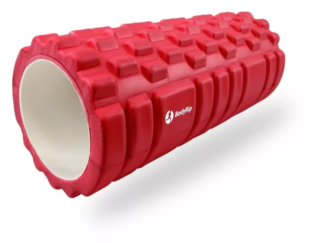 BodyRip Grid Foam Yoga Massage Point Roller Pink 32cm Fitness Pilates Rehab Gym