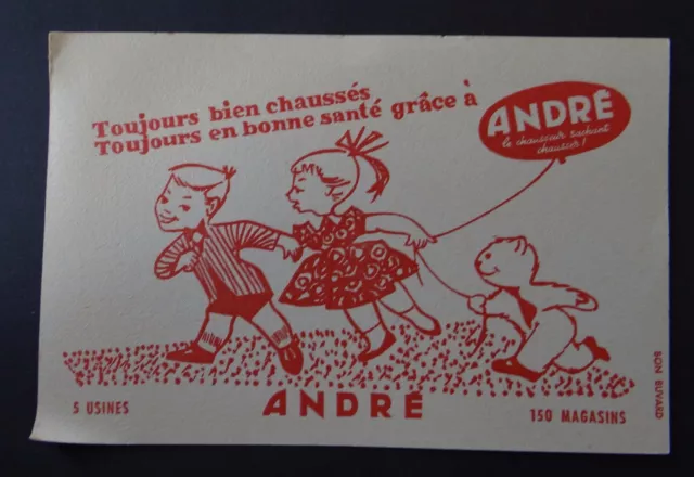 Buvard chaussure André LE CHAUSSEUR SACHANT CHAUSSER ! Blotter Löscher nounours