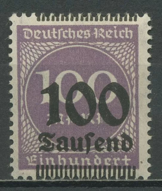 Deutsches Reich 1923 mit stark verschobenem Aufdruck 289 b mit Falz