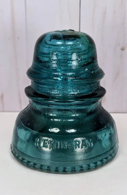 CD 152  AQUA HEMINGRAY NO. 40 GLASS INSULATOR "5" On Dome