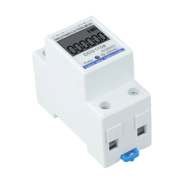 Compteur électrique Numérique Monophasé - Mesure Consommation énergie 10-40A Sur Rail DIN