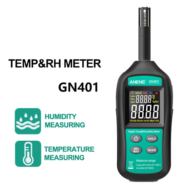 GN401 Humidity Meter Handheld No Contact Precision Digital Air Temperature
