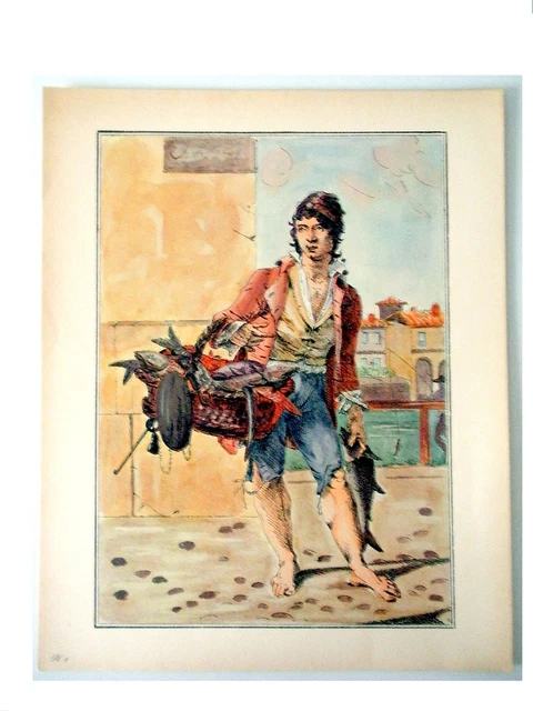 Gravure ancienne marchand ambulant Banque de photographies et d’images