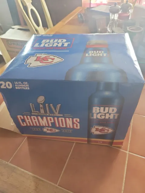 Bud Light Kansas City Cheifs Superbowl LIV Champions Empty 20 Pack Aluminum...