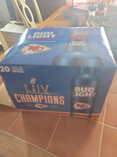 Bud Light Kansas City Cheifs Superbowl LIV Champions Empty 20 Pack Aluminum... Bud Light Kansas City Cheifs Superbowl LIV Champions Empty 20 Pack Aluminum...
