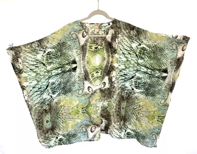 Scully Women's Kimono Cape Poncho Size Large L Aztec Lightweight Boxy Oversized