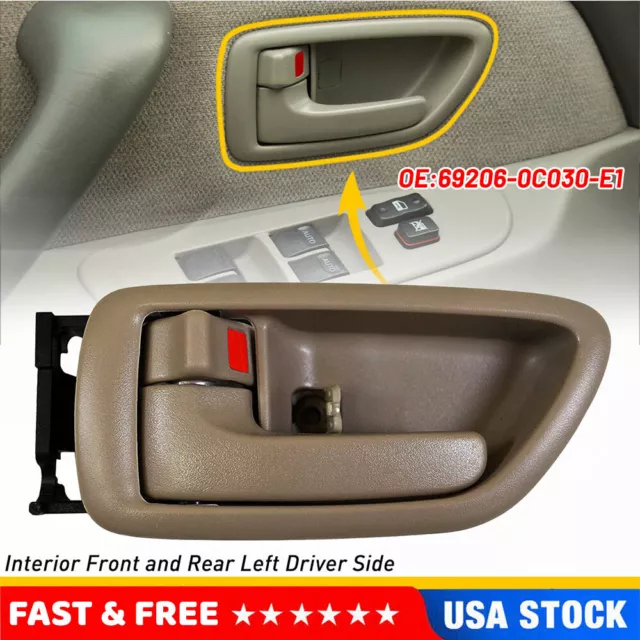 Sequoia Avalon Inside Door Handle Trim Beige Tan LH Driver Side Fits for Toyota