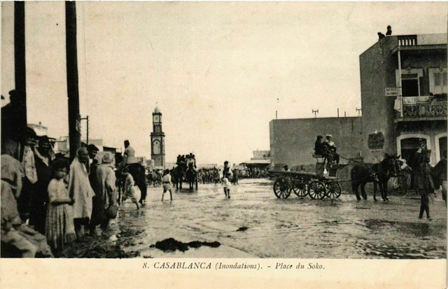 CPA AK Casablanca - Inondations - Place du Soko MAROC (963358)