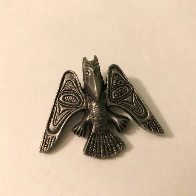 Vintage Native Eagle Pin Brooch Totem Style Bird Pin