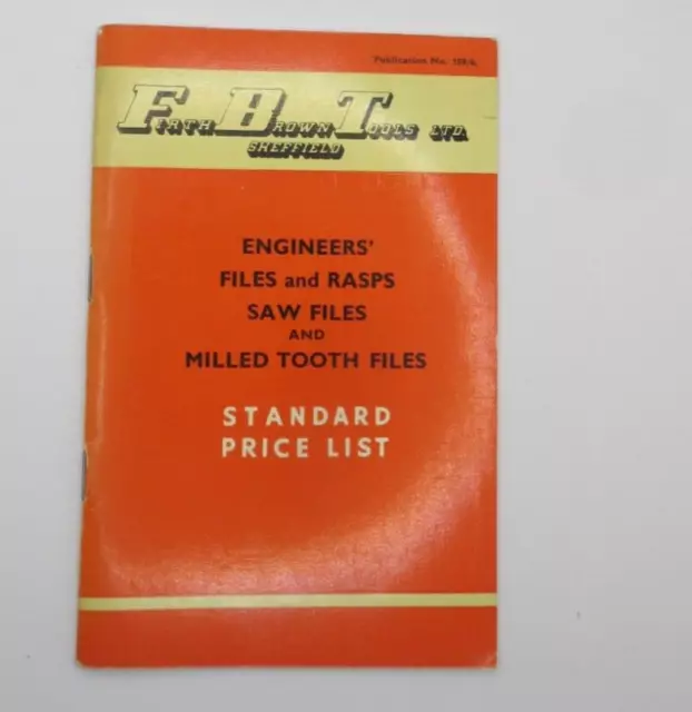 Firth Brown Tools Ltd 1956 archivos, raspadores, archivos sierra folleto/catálogo 159/4