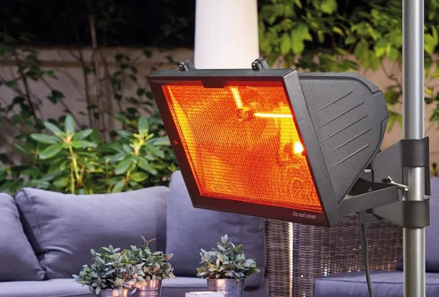 Knightsbridge 1300W Outdoor Infrared Patio Garden Wall Heater Black - HEOD1309BK