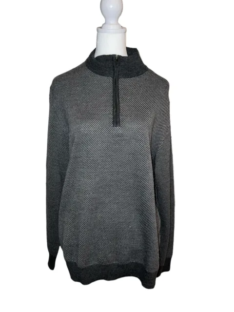TOSCANO MEN'S LARGE Merino Wool Blend Quarter Zip Pullover Sweater $30. ...