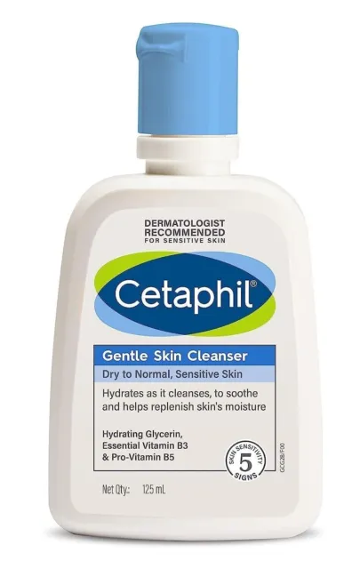 Cetaphil Face Wash Limpiador suave para pieles sensibles, 125 ml de seca a...