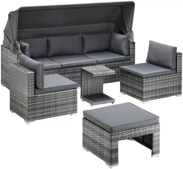 Sonneninsel Lounge Gartenlounge-Set Atlanta mit aufklappbarem Dach B WARE ! u...