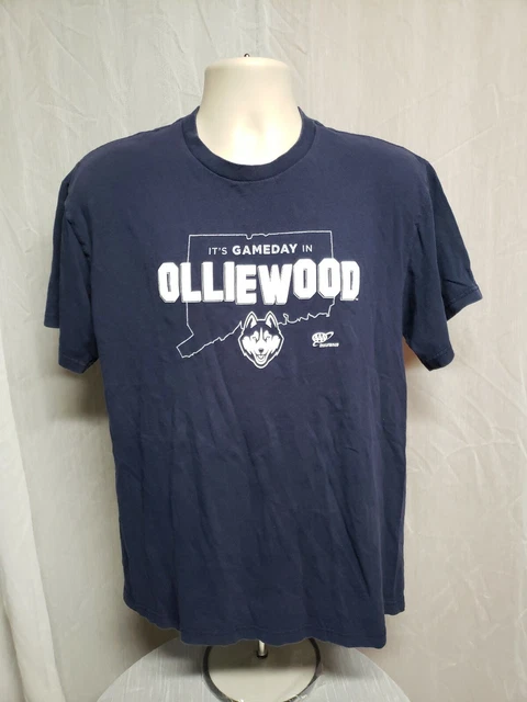 UCONN University of Connecticut Its Gameday in Olliewood Adult Large Blue TShirt