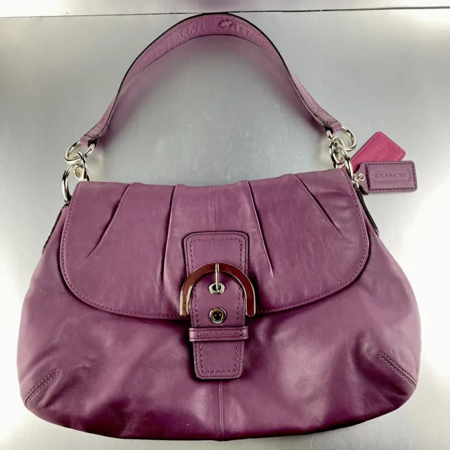 Coach Soho Slim Shoulder Bag Lavender leather  patent Purple trim