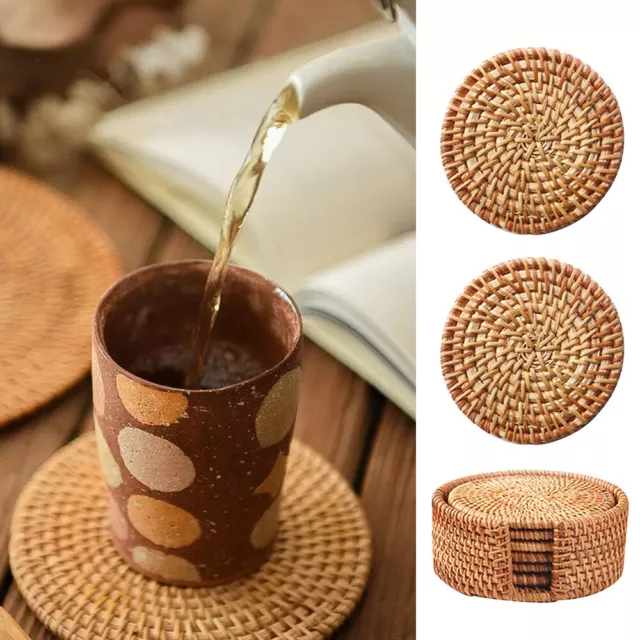 Juego De 6 Posavasos Redondos De Diseño Natural Para Té Tazas De Café ”