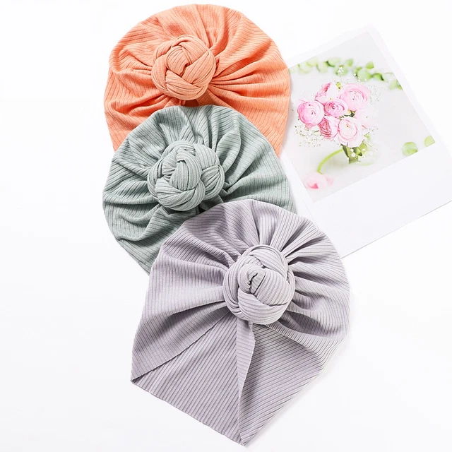Cappello neonato fascia con torsione nodo antivento colore puro fascia neonato comoda