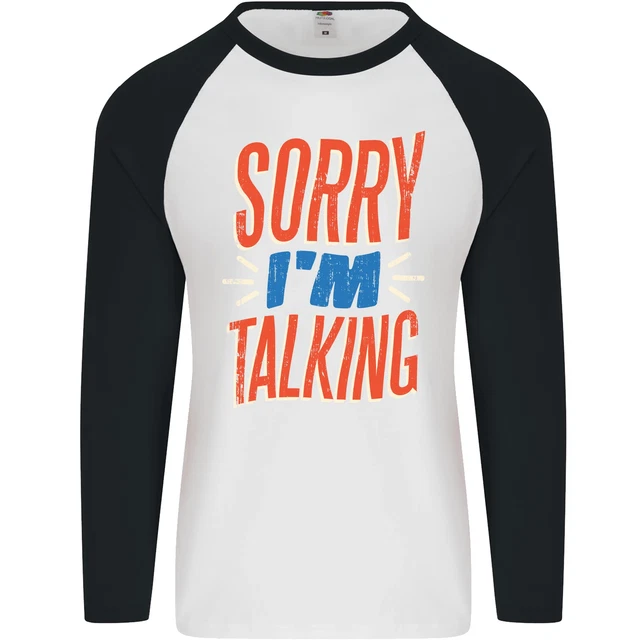 T-shirt da baseball Im Talking Funny Sacasm slogan sarcastico da uomo L/S