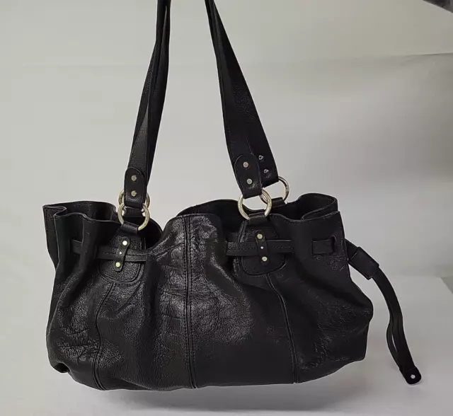 Sigrid Olsen Black Leather Handbag Women's Hobo Purse Shoulder Bag