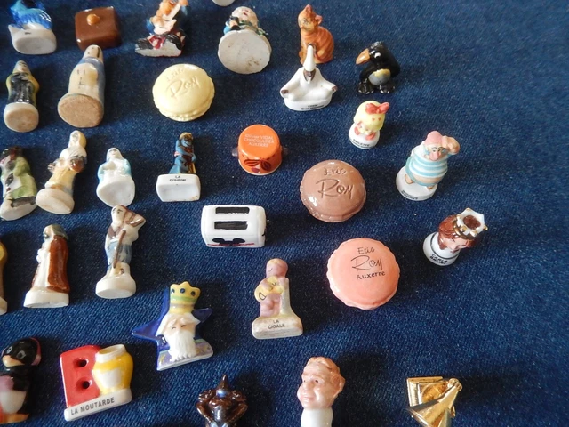Lot De 5 Fèves Allemandes En Porcelaine - Animaux En Biscuit - Erzgebirge Allemagne 1880