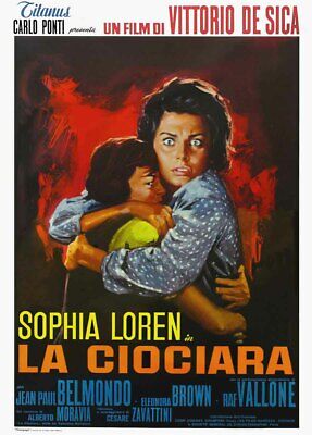 Poster Manifesto Locandina Cinema d'Epoca Stampa Vintage Film La Ciociara Loren