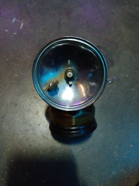 Antique Auto Lite Brass Coal Miner Carbide Head Light, Universal Lamp Co.