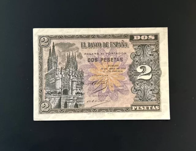 Billete  2 pesetas 1938 Burgos  EBC +