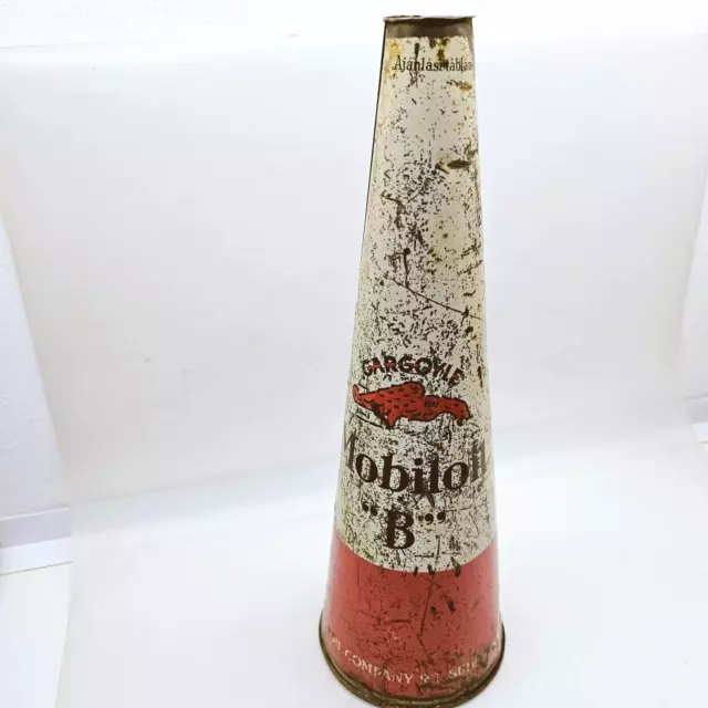 Vintage Gargoyle Mobil Oil antique empty tin box Hungary Budapest 1930's